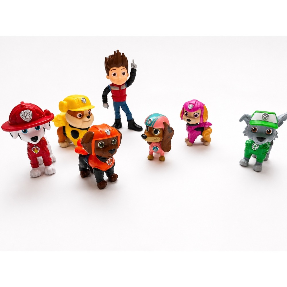 Paw Patrol Action Figure Lot Kids OS Multicolor 7pc Ryder & Pups Adventure Core